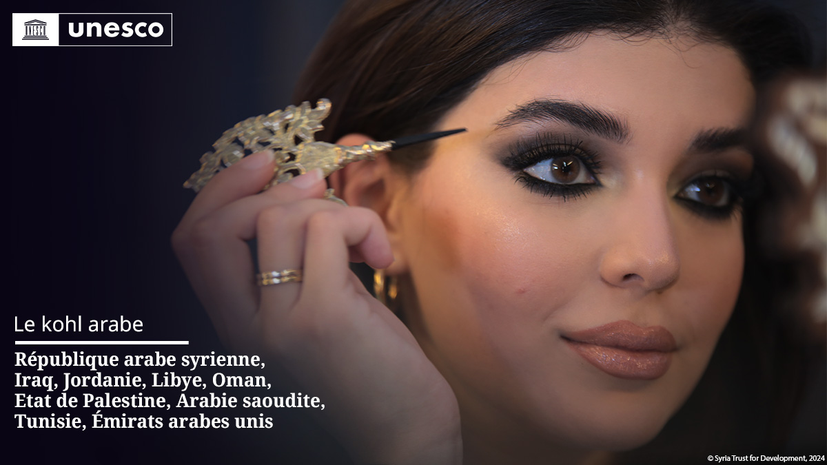 UNESCO_fr's tweet image. 🔴 FLASH INFO

Nouvelle inscription sur la Liste du #PatrimoineImmatériel : Le kohl arabe, #RépubliqueArabeSyrienne, #Iraq, #Jordanie, #Libye, #Oman, #Palestine, #ArabieSaoudite, #Tunisie, #ÉmiratsArabesUnis.

Félicitations !

unes.co/20ichfr #PatrimoineVivant