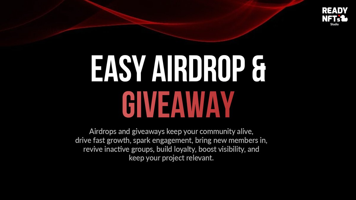 ReadyNFTStudio's tweet photo. โจOne solution to a saturated NFT community is to share airdrops or giveaways of NFT collectibles, either at low prices or for free.
Many of our clients do this, and they're happy with the help of Ready NFT
Starting at $100, Ready to mint
#NFTAirdrop #NFTGiveaway #NFTCommunity https://t.co/AwwjWev74p