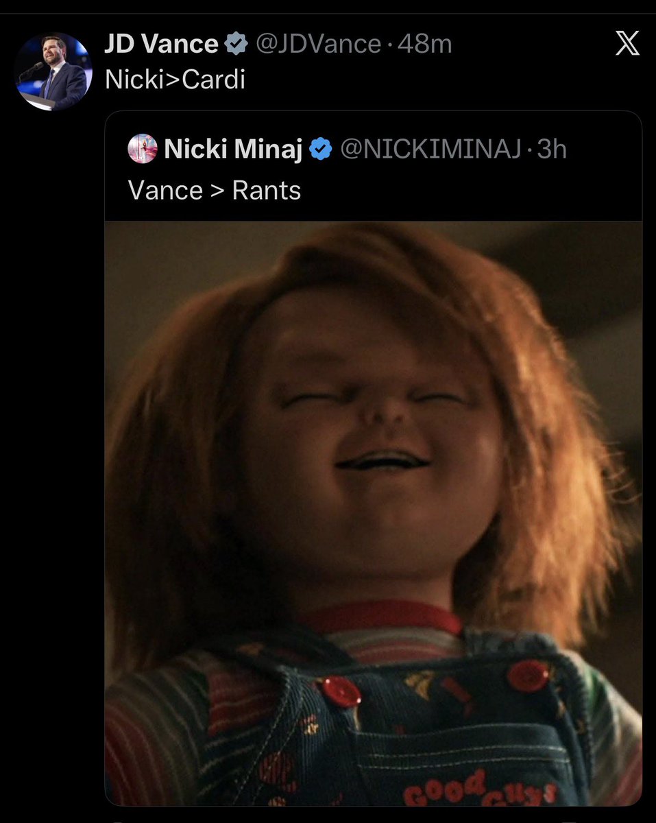 Vice President of the United States of America JD Vance declares Nicki Minaj is better than Cardi B