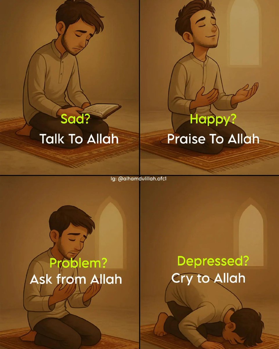 7signxx's tweet image. Sad? Talk to Allah.
Happy? Praise Allah.
Problems? Ask from Allah.
Depressed? Cry to Allah...