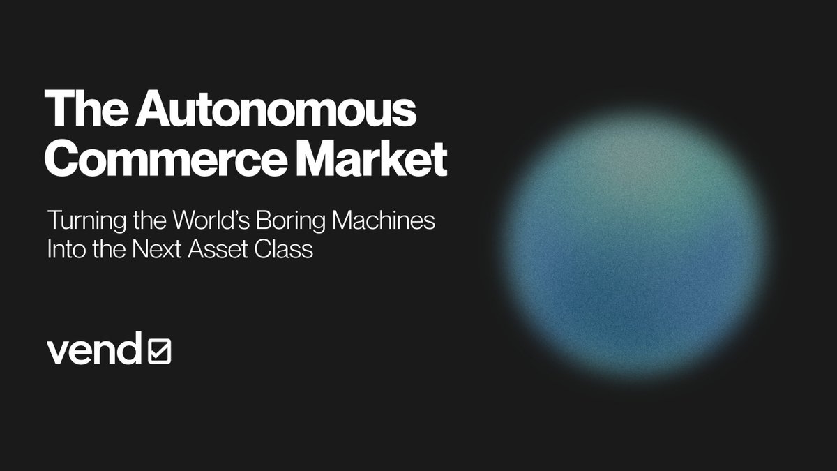 🤖 Every city runs on autonomous machines that quietly generate billions in reliable cashflows - yet almost none of it touches financial markets.

<1% of these cashflows are tokenized, tradable, or accessible to investors. Operators still rely on slow, opaque financing tied to