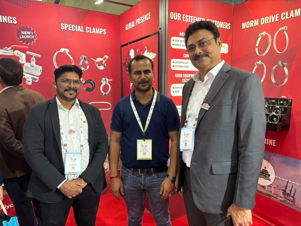 JollyClamps's tweet photo. EXCON Days 1-2 
Great conversations on durability, corrosion resistance, and clamping accuracy. We showcased product testing, performance benchmarks, and heard real-world challenges from visitors across industries.
Thanks for the conversations. Join us tomorrow for more. https://t.co/6WCBexyRf8