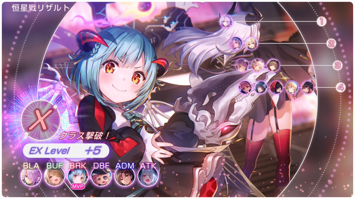 ヘブバン サブも4ターンで恒星戦＋5終了😉 ぶんちゃん来てから見違える