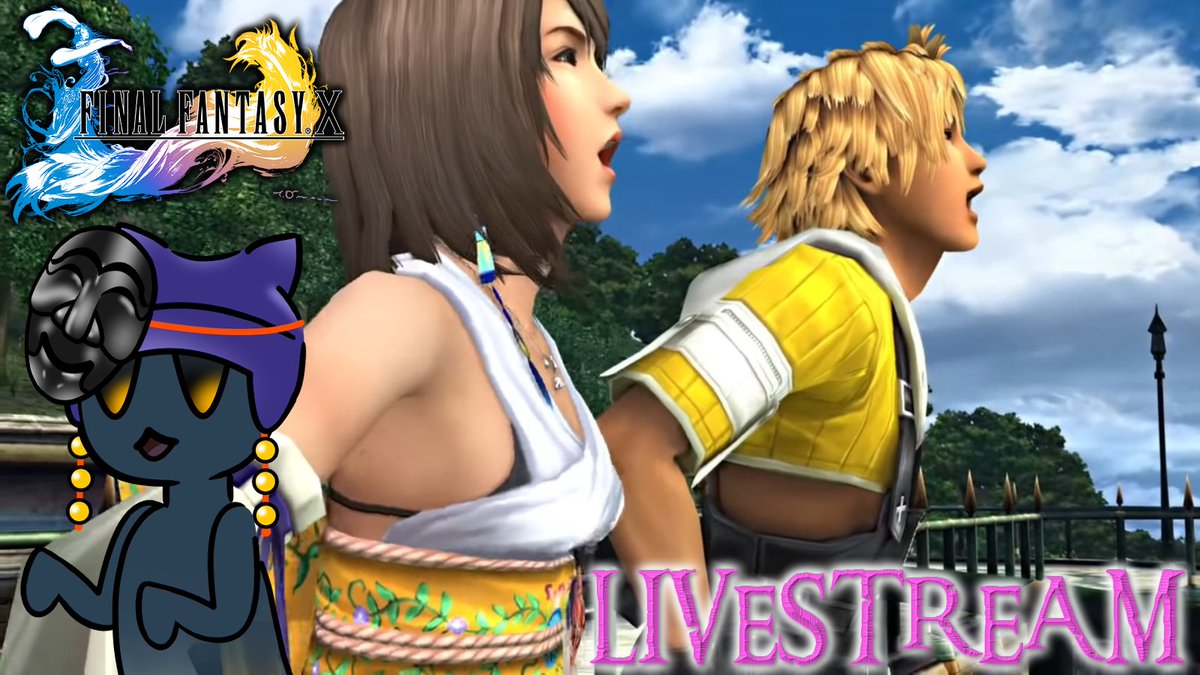 El_YongUn's tweet photo. Going live at 8 PM CST with more "Final Fantasy X"! We're setting off to Luca for the Blitzball tournament, then Operation Mi'ihen!
Come hang out!➡️https://t.co/8RUJFVcepV
#twitch #streamer #pngtuber #gamer #stream #live #gay #gaymer #ghost #furryfriendly #FinalFantasy https://t.co/PaXwwKyPfY