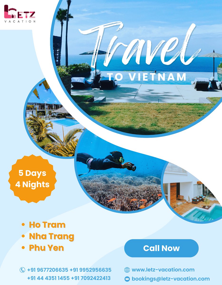 letzBrake's tweet photo. Discover Vietnam – A Journey of Beaches, Culture &amp; Pure Relaxation

📞 Book Your Vietnam Getaway
+91 9677206635 | +91 9952956635
+91 44 4351 1455 | +91 7092422413
🌐 https://t.co/1GlweiK2wU
📧 bookings@letz-vacation.com

#INDvsSA https://t.co/swlrYFYrOy