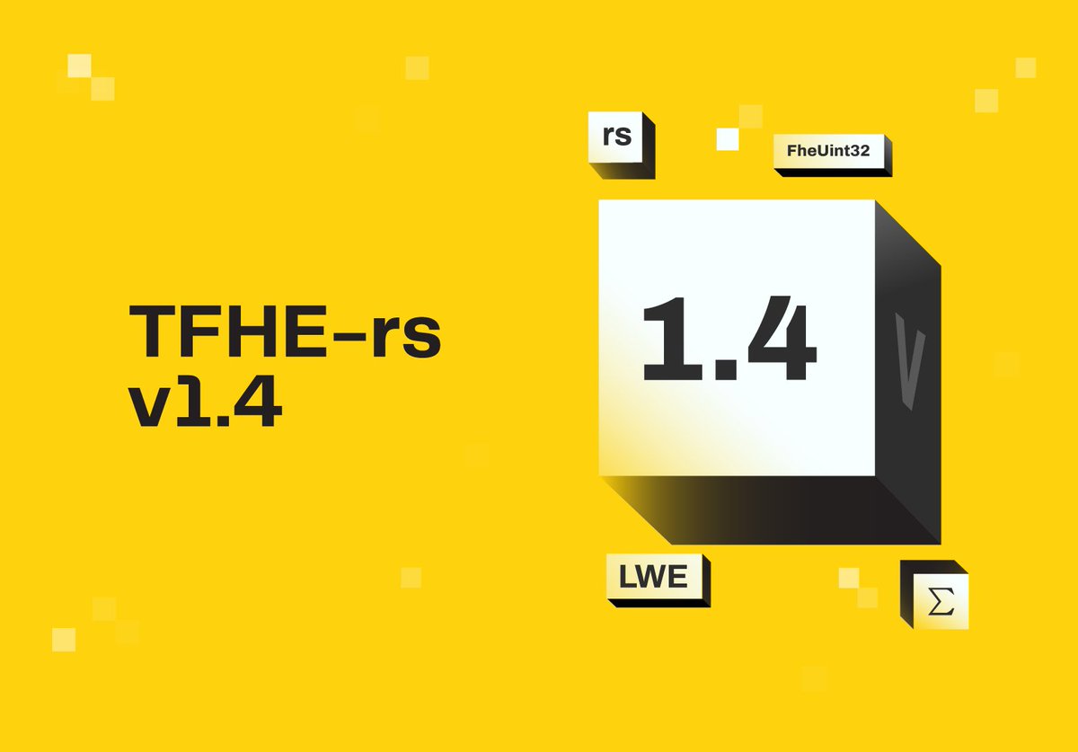 gZama builders

Biggest upgrade in TFHE-rs v1.4 is the Key Upgrader -its game changing.

Upgrade old ciphertext without decrypting
Stronger params, new hardware support
Future proof security + faster performance

Encrypted data becomes timeless
<a href="/zama/">Zama</a> #ZamaCreatorProgram #Web3
