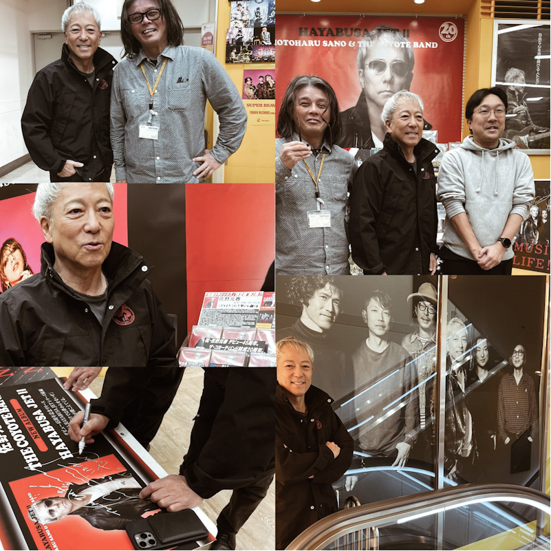【#佐野元春 &amp; ザ・コヨーテ・バンド】
ご来店
今週12/10『HAYABUSA JET II』をリリースした
佐野元春さん、正真正銘のご本人!(いやアバターHAYABUSA JETさんだったかも..）

サインを頂いておりますので
是非店頭でご覧ください！

🎵ありがとう
と　君に言えるのがうれしい
それがただひとつの真実