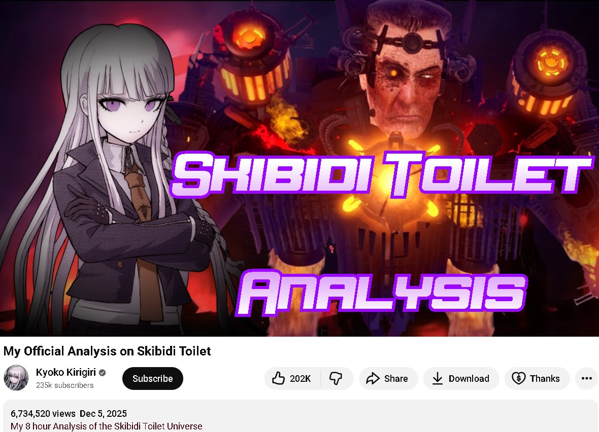 BREAKING NEWS🚨: Kyoko Kirigiri has made her Official Analysis on Skibidi Toilet🚽😈