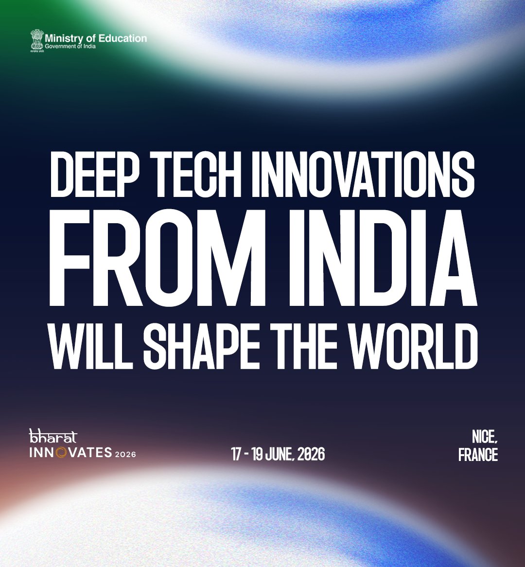 BharatInnov2026's tweet photo. Deep tech innovations from India will shape the world
#DeepTechInnovations #IndiaFirst #BharatInnovates #GlobalShowcase #IndianInnovations https://t.co/KitUCJUyxB