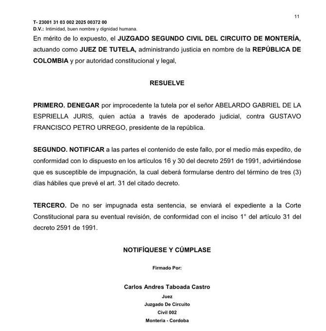 Miguel C. - Jajajaja la gatita del mambo no pudo con una tutela jajaja #AbelardoDeLaEspriella #abogadodetemu https://t.co/G3qpmSGqin