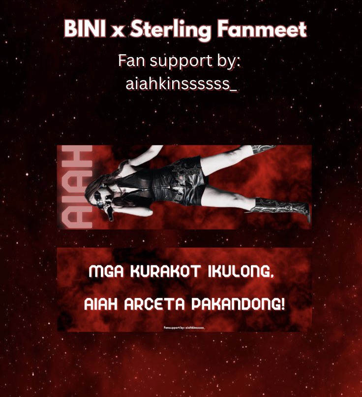 aiahkinssssss_'s tweet photo. BINI x Sterling Fanmeet Fan Support 

Aiah handbanner

❀ mbf me 
❀ like &amp; rt
❀ strictly 1:1 ratio
❀ loc: tba 
❀ limited quantity
❀ on the spot trade only
❀ open for donations 

fan support by: @aiahkinssssss_ https://t.co/ttwX413tP8
