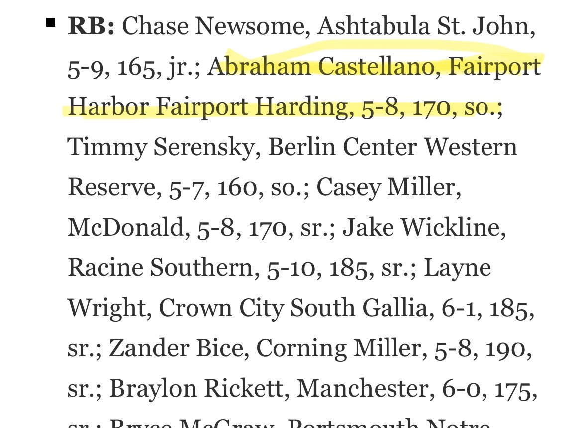 Nick42182084's tweet photo. 6 All State Selections 
2 First team:  @JanCastellano4 @Yomar_c2 
2 Second Team: @DjDambolena 
Brady Lawson
2 Third Team: @CaleMilliman51
 Tyler McCloud
2 Honorable Mention All State: @TreyVaughan20  Abraham Castellano https://t.co/7XSo22fEOj