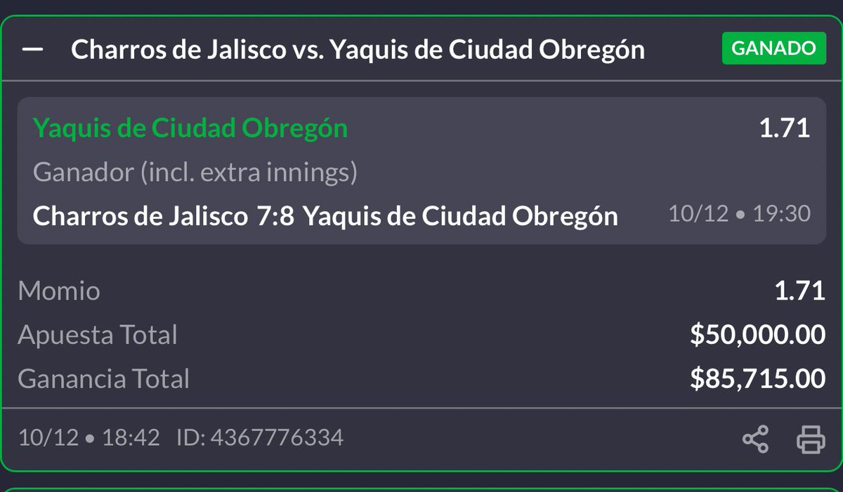 PicksPicks5's tweet image. BOOOOOOOOOOOOMMM!!! 

Si no se sufre , ya saben, no sabe.. Diamantazo ganado , Diamantazo win , sigo imparable en mis jugadas garantizadas 

Háganme un favor y pasen a cobrar 🤑✅✅✅✅✅

STAKE 30 🔥 G A R A N T I Z A D O✅

Like y RT ❤️