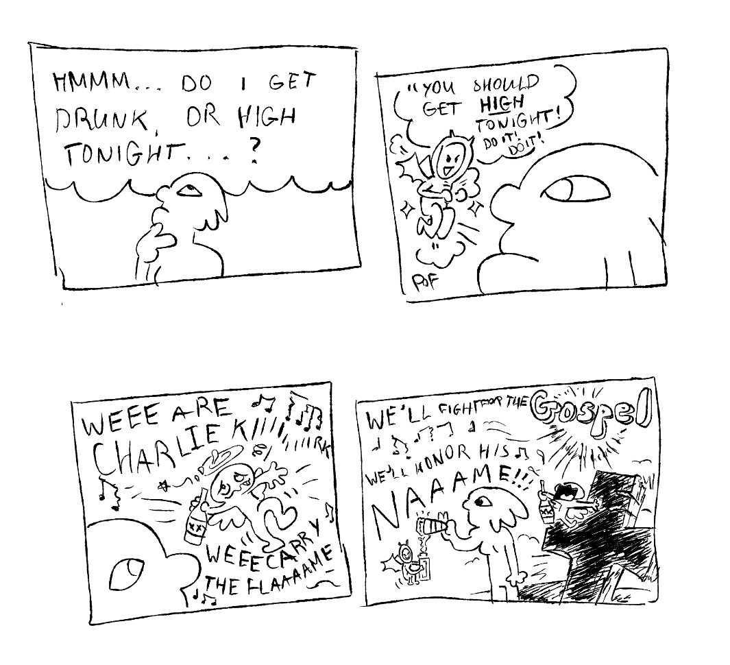 Socially Destructive Comic 2. Trying to make choices when an unwanted melody keeps playing in the back of your head.