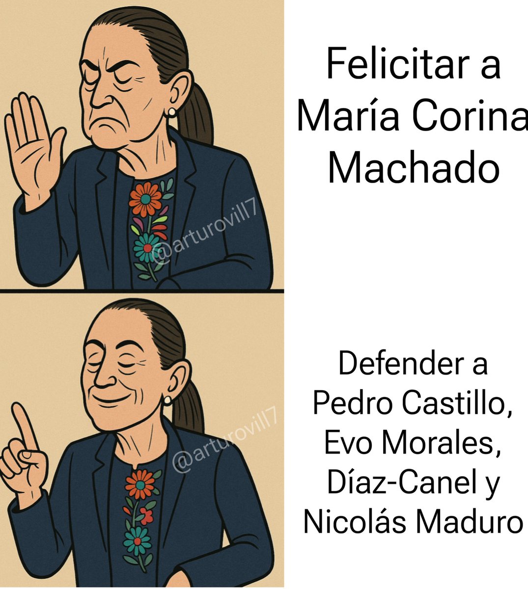 ArturoVill7's tweet photo. Las posturas dicen mucho de los valores de una persona.

Claudia Sheinbaum ignora las libertades y abraza a las dictaduras. https://t.co/MUjCJoU63f
