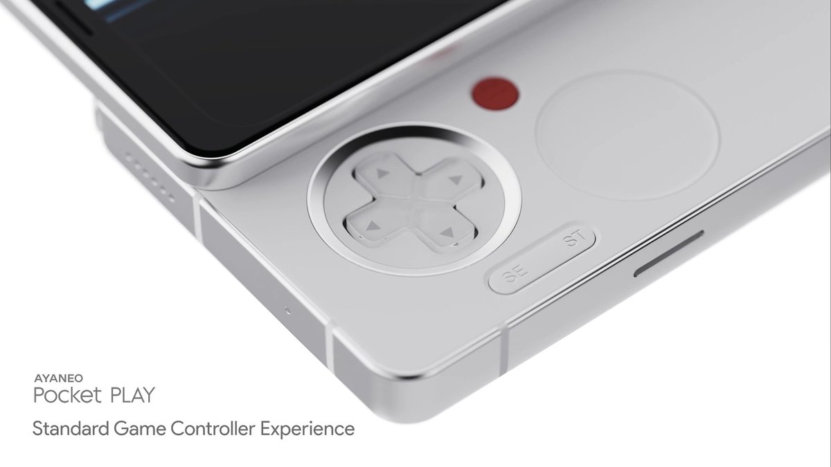 sondesix's tweet photo. Ayaneo Pocket PLAY is the company's first gaming phone.

It has a sliding mechanism to reveal the gaming controls, and that includes the built-in dual-mode trackpad that doubles as a virtual joystick.

It even has a dual camera system on the rear side, along with a USB-C port and stereo speakers.

It has a similar idea to the Sony Ericsson Xperia Play, which is awesome.