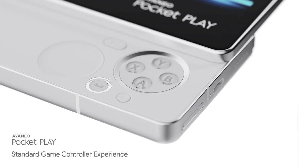 sondesix's tweet photo. Ayaneo Pocket PLAY is the company's first gaming phone.

It has a sliding mechanism to reveal the gaming controls, and that includes the built-in dual-mode trackpad that doubles as a virtual joystick.

It even has a dual camera system on the rear side, along with a USB-C port and stereo speakers.

It has a similar idea to the Sony Ericsson Xperia Play, which is awesome.