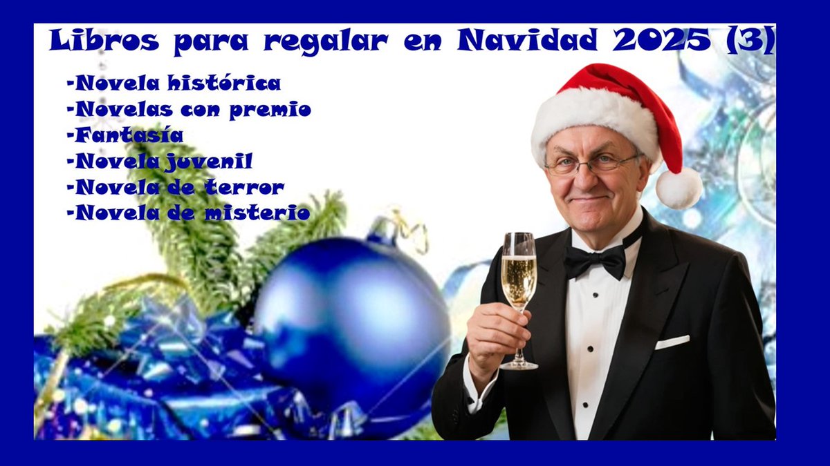 🎄Tercera entrega de recomendaciones personalizadas según gustos lectores, de libros 📚 para regalar en Navidad 2025 🎅.
youtu.be/7ADf-4LvkiI

<a href="/maria_oruna/">María Oruña</a> <a href="/rosarioraro/">Rosario Raro</a> <a href="/vanessamontfort/">Vanessa Montfort</a> <a href="/PilarSanch99815/">Pilar Sanchez Vicente</a> <a href="/BrunaHusky/">Rosa Montero</a> <a href="/AdelRioMoreno/">Alfonso del Río</a>