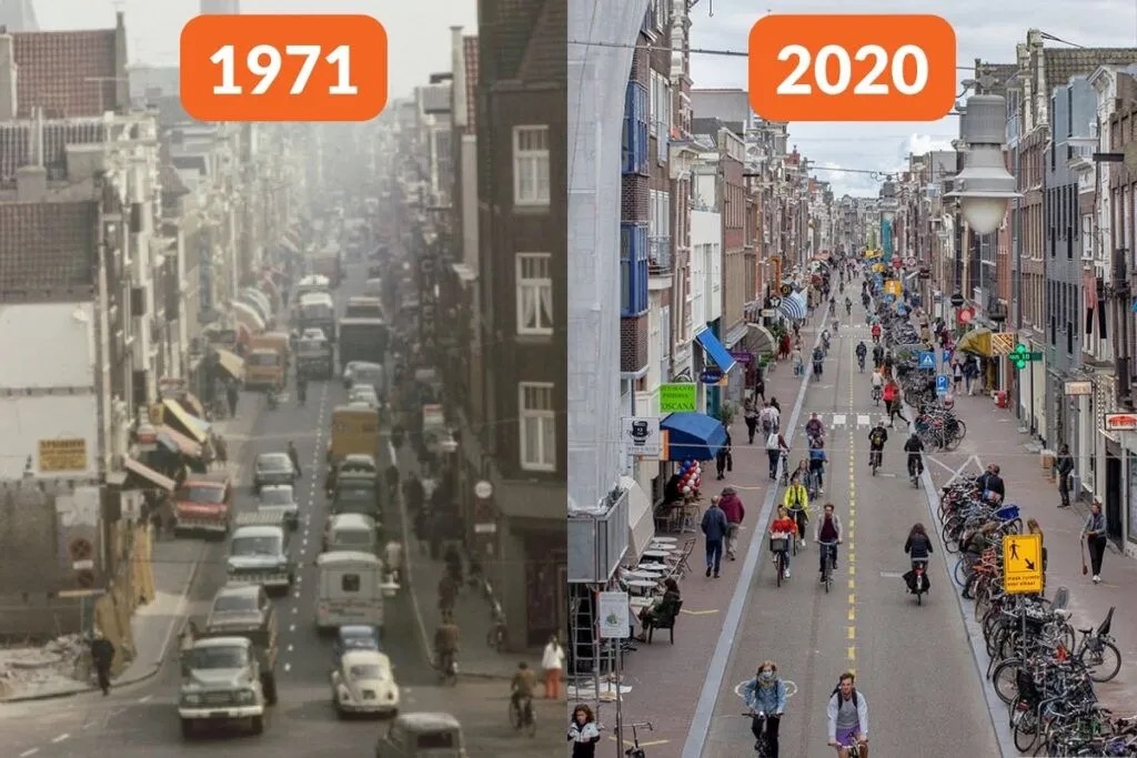 PaulSWagner's tweet photo. @consensusadidem @GGeoffed @XtrapolisLegs It took time to get the cars out of Amsterdam as the pic shows. 
Melbourne doesn't have to be a car only city. There's no reason there can't be a mix of all modes of transport https://t.co/H3hnIv8gHk