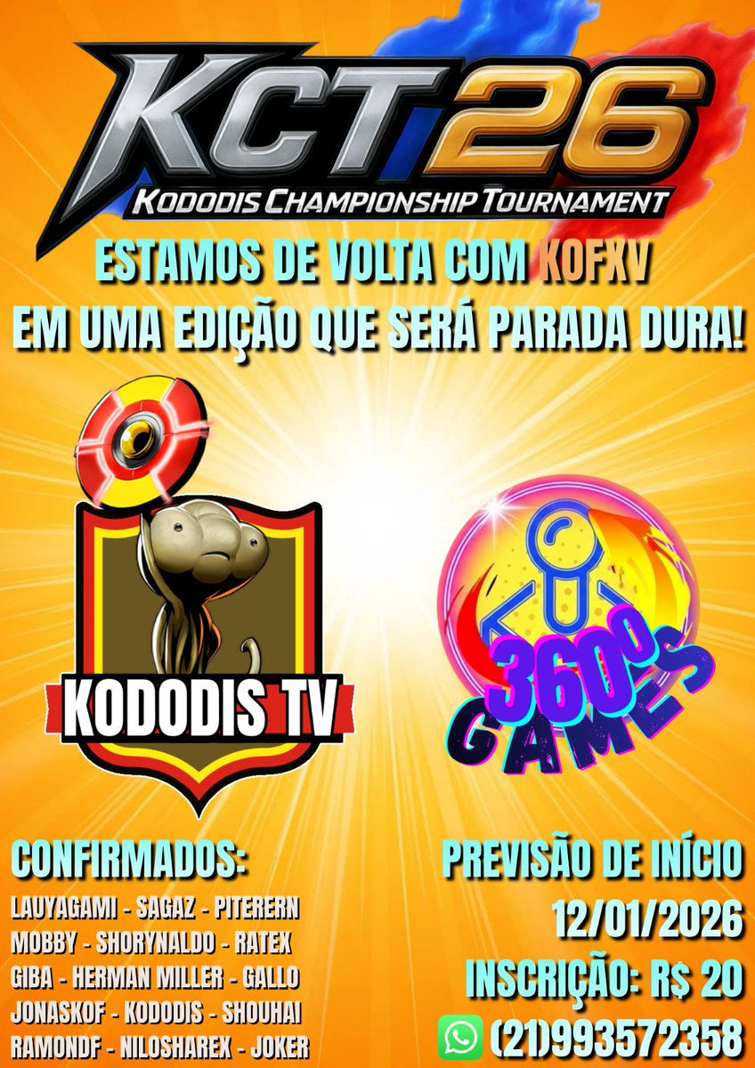 Youtube não consegue devolver o 360º Games de volta...então vamos de KCT26

Novo canal youtube.com/@360grausgames…

Quem vai se inscrever e vir junto na cena de KOFXV 2026 no 360 Graus Games 2.0

Começando canal do zero! 

O hacker é gringo... 
Mas aqui é BR! Não desiste nunca!