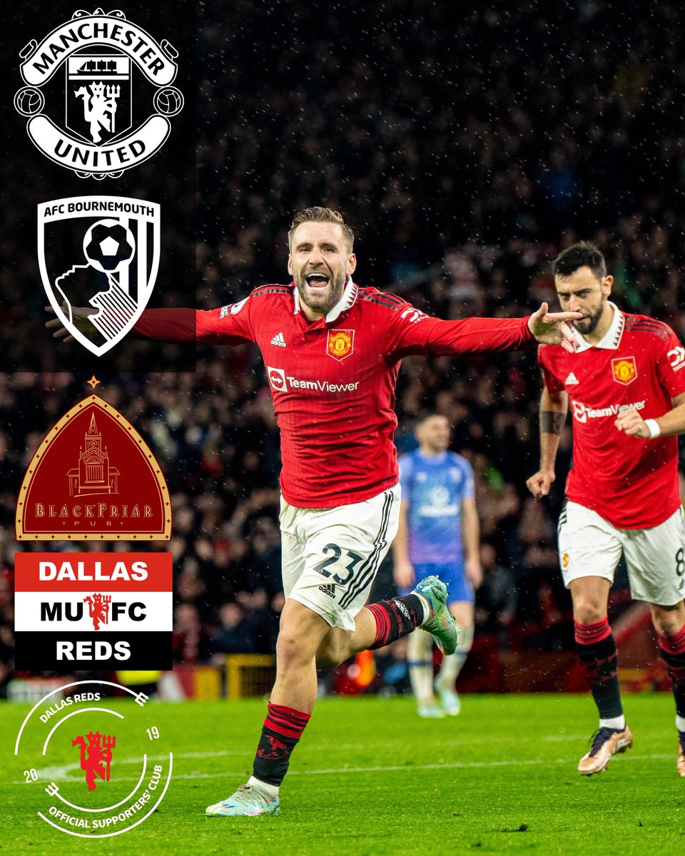 Come join the #DallasReds Monday afternoon at the <a href="/BlackfriarPub/">Blackfriar Pub</a> #Dallas #Texas for <a href="/ManUtd/">Manchester United</a> vs <a href="/afcbournemouth/">AFC Bournemouth 🍒</a> in the #PremierLeague. Kickoff 2PM.

Event in Bio. Click 'Going' <a href="/PLinUSA/">Premier League USA</a>

Official #MUFC Members get 20% off 🍻🇾🇪
#UTFR #Dallas #Texas #PremierLeague #WOLMUN #PLinUSA