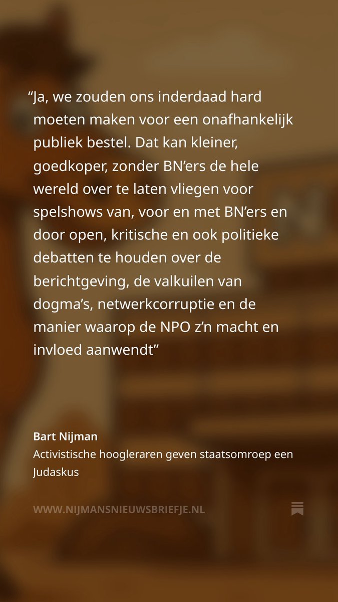 Stukje over het paard in de gang van de pluriformiteit en de olifant in de kamer van de publieke omroep 

nijmansnieuwsbriefje.nl/p/maar-dat-mag…