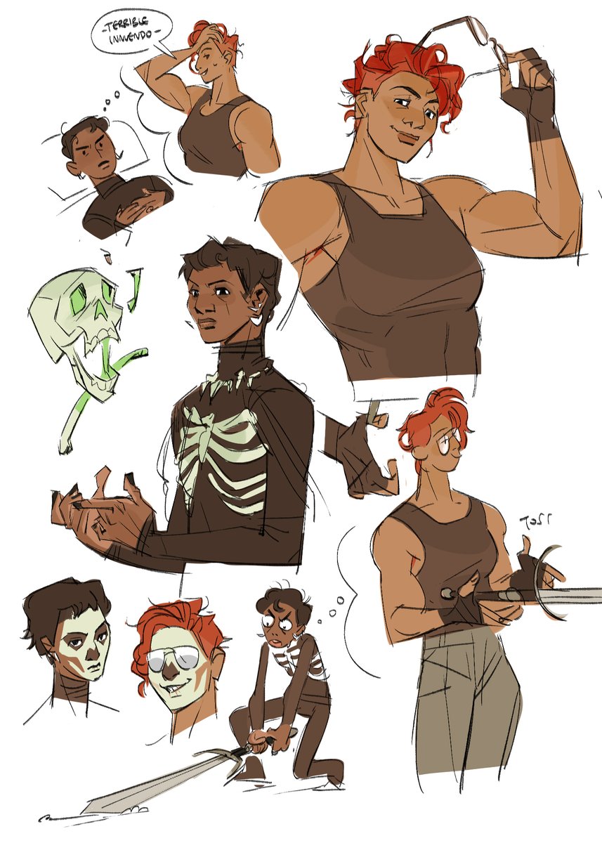 crowwkui's tweet image. griddlehark doodles! 
(need to read nona 🏃 🏃 🏃 but it's a been a while so i should probably reread the first 2)