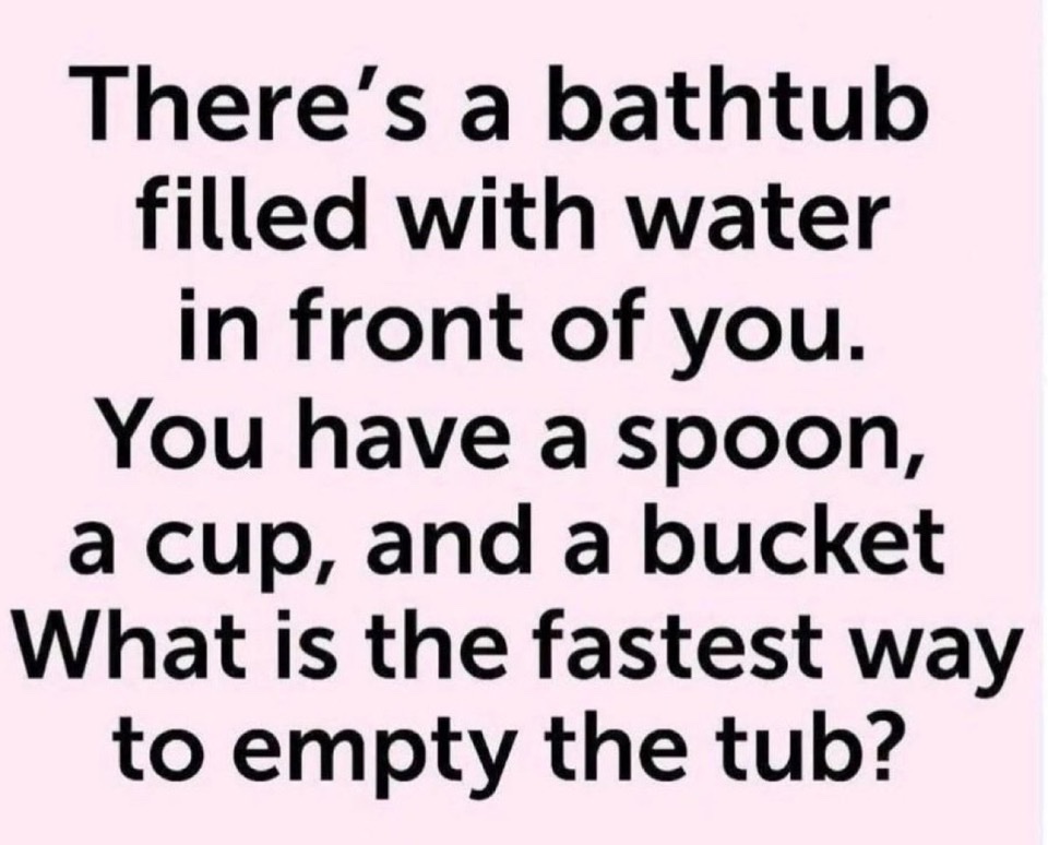 honeymoon250's tweet image. What is the fastest way to empty the tub?