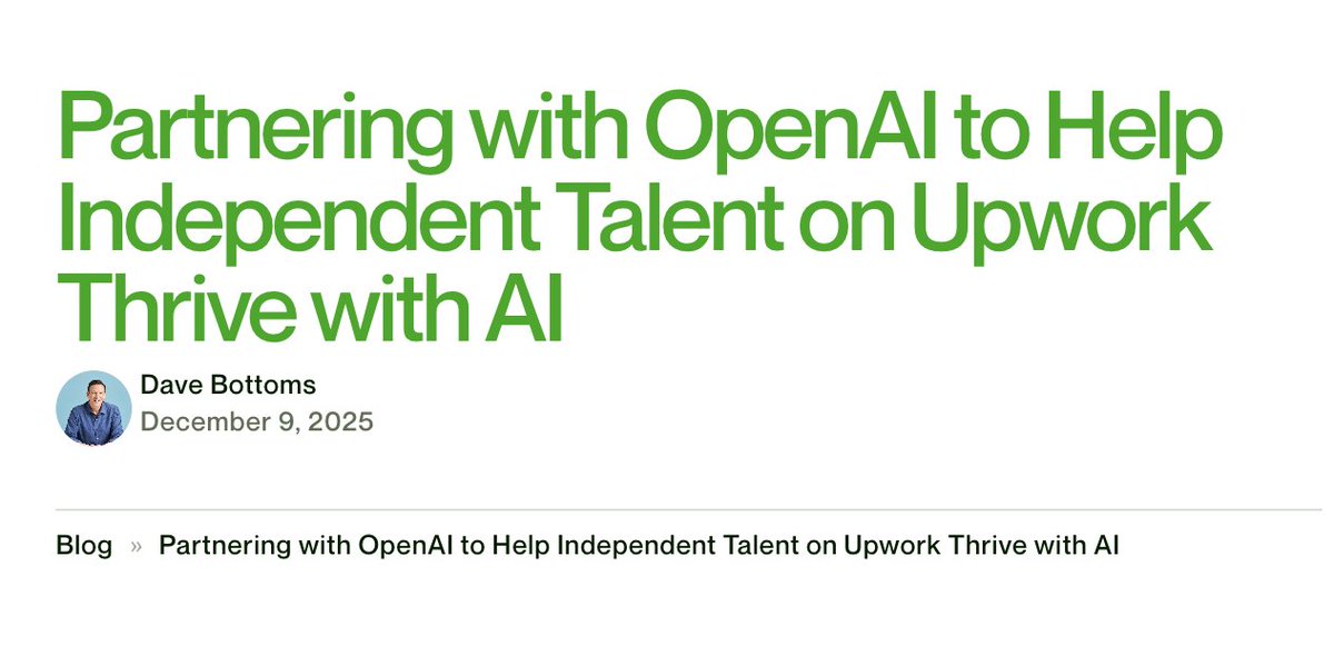 dralaska_'s tweet photo. Upwork just announced a partnership with OpenAI.

They're rolling out AI certifications and training to help freelancers prove they’re “AI-ready.”

That’s big, but it’s still only half the story.

At WorkTrial AI, we believe skills aren't just what you know.

They're how you think and execute when no one’s watching.

We’re building the proof layer for the post-resume era:
→ Real-time reasoning
→ Actual problem-solving behavior
→ A traceable skill profile based on how people build, not just what they say

As AI rewrites how work gets done, the most credible signal will be execution + thought process.

Certifications show readiness.

WorkTrials show proof.

#FutureOfWork #worktrial #buildinpublic