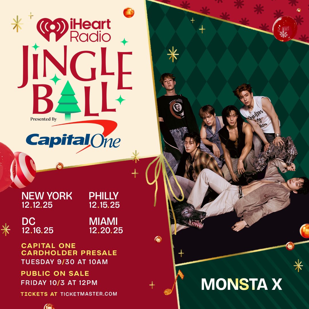 worldwide_mx's tweet photo. [#wwmx_newspaper]

First-Ever Live Performance of “baby blue”… A New Side of @OfficialMONSTAX 

One of the top highlights of this year’s Jingle Ball Tour will be the first-ever live performance of their U.S. digital single “baby blue.” 

Group MONSTA X is heading out to join the United States’ biggest year-end festival, the Jingle Ball Tour.

Recently, MONSTA X proved their decade-long legacy by taking home two trophies — including “AAA History of K-Pop” — at the 10th Anniversary Asia Artist Awards 2025 (AAA 2025).

Riding that momentum, they’re ready to heat up the U.S. mainland once again. The group departed for New York on the 11th (local time) to participate in the 2025 iHeartRadio Jingle Ball Tour, performing at Madison Square Garden on the 12th, Philadelphia’s Wells Fargo Center on the 15th, Washington’s Capital One Arena on the 16th, and Miami’s Kaseya Center on the 20th.

The Jingle Ball Tour is a massive year-end festival hosted annually by iHeartRadio, the largest media group in the U.S., rotating through major American cities. Globally beloved artists have taken part over the years. This year’s New York lineup includes Ed Sheeran, Reneé Rapp, Conan Gray, Alex Warren, and more. With MONSTA X announcing their fourth appearance at Jingle Ball, fans are already buzzing about what their year-end performance will bring.

◆ From AAA “History of K-Pop” to Their Fourth Jingle Ball  The Power of a 10-Year K-Pop Veteran

MONSTA X is ready to show the ease and mastery fitting of a K-pop representative at the Jingle Ball Tour.

Before departing, they secured AAA Best Artist and AAA History of K-Pop at AAA 2025, further solidifying their unmatched presence in their 10th anniversary year. Since becoming the first K-pop group ever invited to Jingle Ball in 2018, they’ve appeared again in 2019, 2021, and now once more in 2025 marking this as their fourth appearance. As they celebrate their 10th year, they are expected to command the stage with true veteran confidence.

Known for their powerful live performances and unmatched stage presence  earning them the “믿듣퍼” title (“the performance you trust to hear and see”) MONSTA X is poised to deliver another unforgettable set, strengthening their bond with global fans.

Painting the East Coast with Their Presence… Reaffirming Their Global Impact

From New York to Philadelphia, Washington, and Miami, MONSTA X will sweep through major East Coast cities, displaying their unmistakable star power.

Having built a solid global fandom through consistent activity in the U.S. and worldwide, the group is expected to once again prove their international influence through this tour. With their new world tour THE X: NEXUS scheduled for January 30 to February 1 at KSPO Dome in Seoul, the Jingle Ball performances will serve as the spark that kicks off the world tour’s energy.

In September, MONSTA X released their mini-album THE X, entering the Billboard 200 at No. 31 their first time charting with a Korean release. They also charted on World Albums, Independent Albums, Top Album Sales, Top Current Album Sales, and Artist 100, confirming their continued global presence.

With worldwide anticipation building, MONSTA X is set to ignite stages across the U.S. with hotter performances than ever before.

🔗 https://t.co/Cvi6T4Gsmh

#몬스타엑스 #MONSTAX
