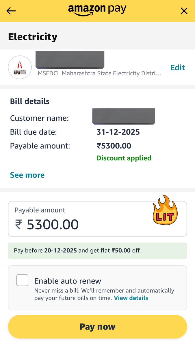 Paying my electricity bill on Amazon every month has quietly become a 16% ritual.

Not “cashback”… but reward optimization via EPM — earlier this used to be with Infinia for 12%.

But here’s the real point:

⭐ You don’t need 16% on day one.

Start small. Build the habit. Grow