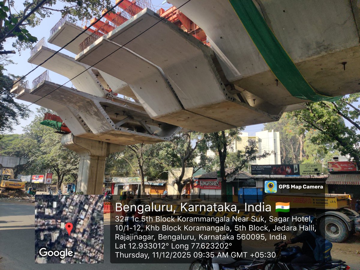 surajit_c's tweet photo. @Ejipuraflyover Good progress. Half of the 12 segments appear to be in place today. https://t.co/qqIE42ClR4