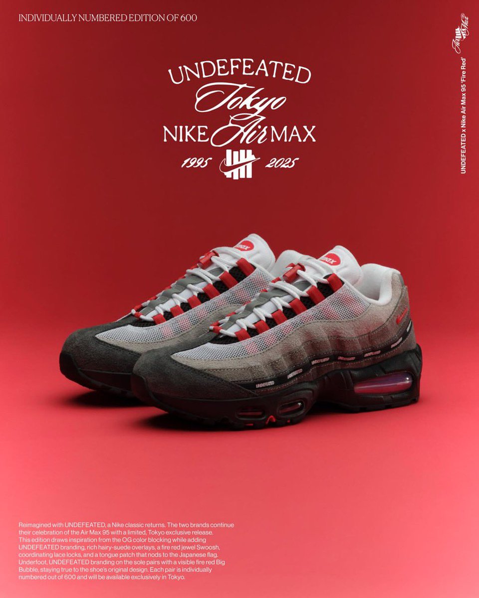 Nike Air Max 95 ミニチュアモデル　シリアルNo.入り 600足限定シリアルナンバー入り UNDEFEATED x Nike Air Max 95 SP “Geo
