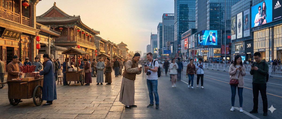 讓AI 幫你寫提示詞,有時候還會有意外驚喜。
例如我在創作時空交會的提示詞的時候,最初的想法只是簡單的時空交會。但無意中生成了一張古今人物互動的,我一看,這比我原本的想法還要好一些,於是調整了一下創作方向,讓畫面中融入了古今人物的交互。