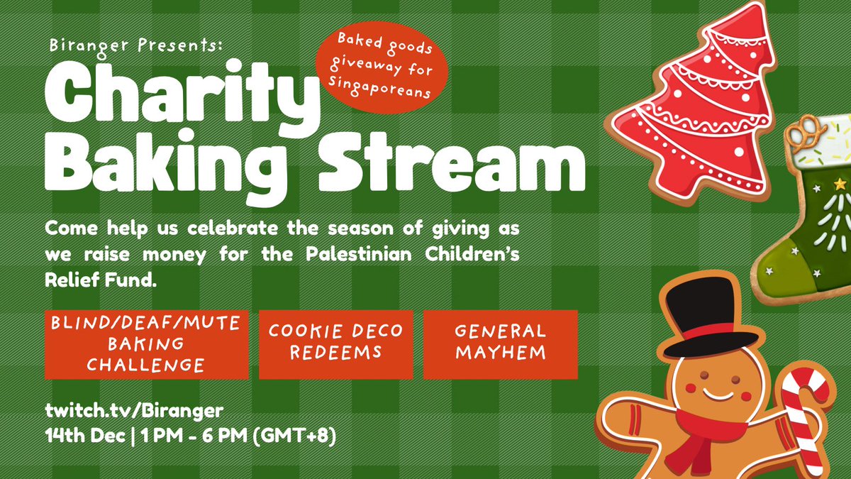 GoodBiRanger's tweet image. Tis the season of giving, so come join me this Sunday as I work with some special guests to raise money for the PCRF! 

It’ll be cookies and chaos galore! Singapore viewers, stand a chance to win some delicious baked goods for the holidays!