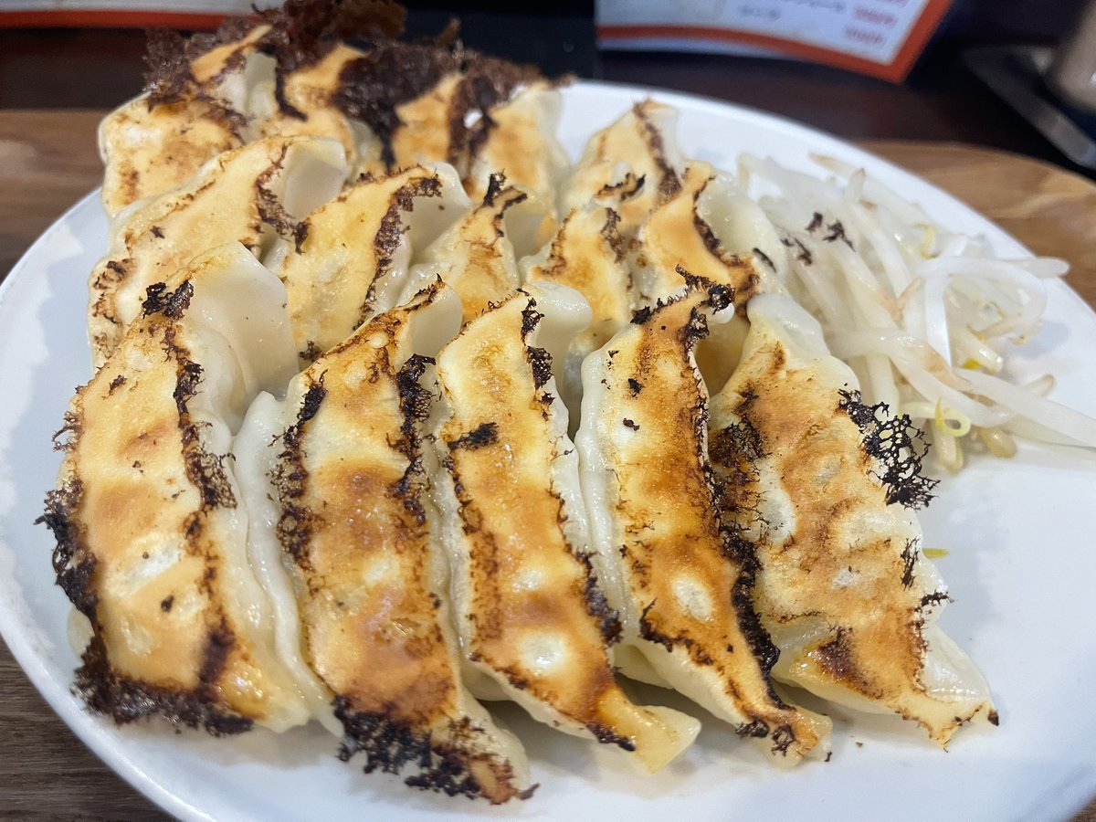 tonosama2020's tweet photo. 『餃子定食』
昨日の夕方からご飯を食べれなかったのでガッツリと食べたくて訪問。
厚みがある皮をかぶりつくとジューシーな肉汁が口に飛び散りうますぎる！
付け合わせのモヤシが良いアクセント。
大盛りご飯をあっという間に平らげて大満足！

#丸福餃子 https://t.co/4Pnsoc9snk