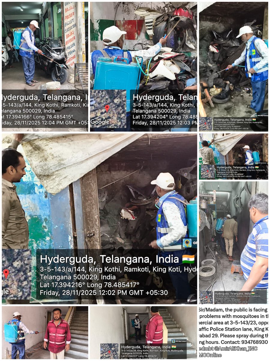 AssistantEntom6's tweet photo. @Jameel555678 @amjedmbt @AmirAliKhan_INC @GHMCOnline Sir, Spraying Activities and fogging operations done at Himayathnagar division king kiti, Circle-16 Amberpet.. https://t.co/tcOzUTgtyM