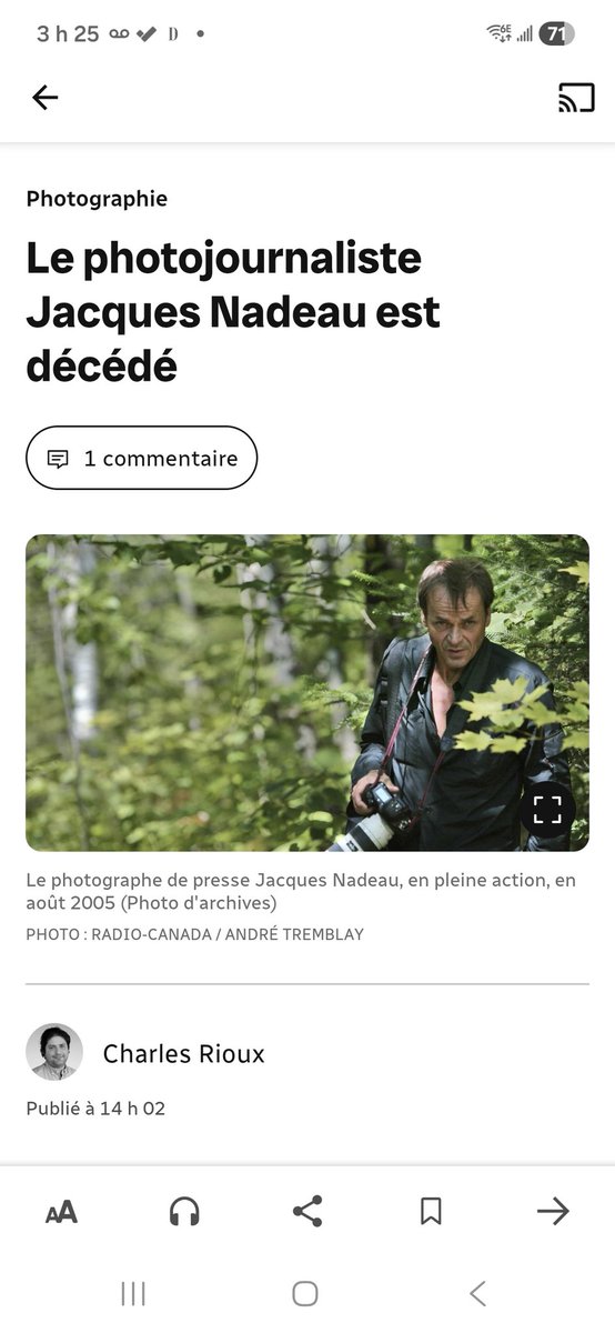 Aujourd'hui un grand artiste de la politique est parti trop tôt. Jacque Nadeau savait prendre d'une image ce que les mots ne pouvaient pas capturer. Les médias du Québec devraient s'en inspirer dans leur transition numérique encore trop loin d'être achevée.
