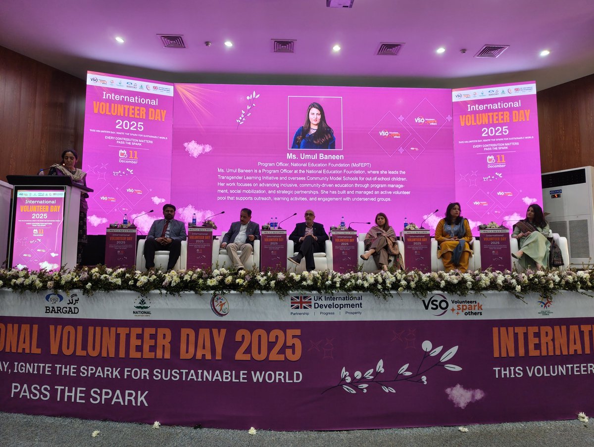 Panel underway: “Building a Resilient Pakistan: Harnessing Volunteer Power for a Sustainable Future.”  

#IVD2025
#VolunteersSparkOthers