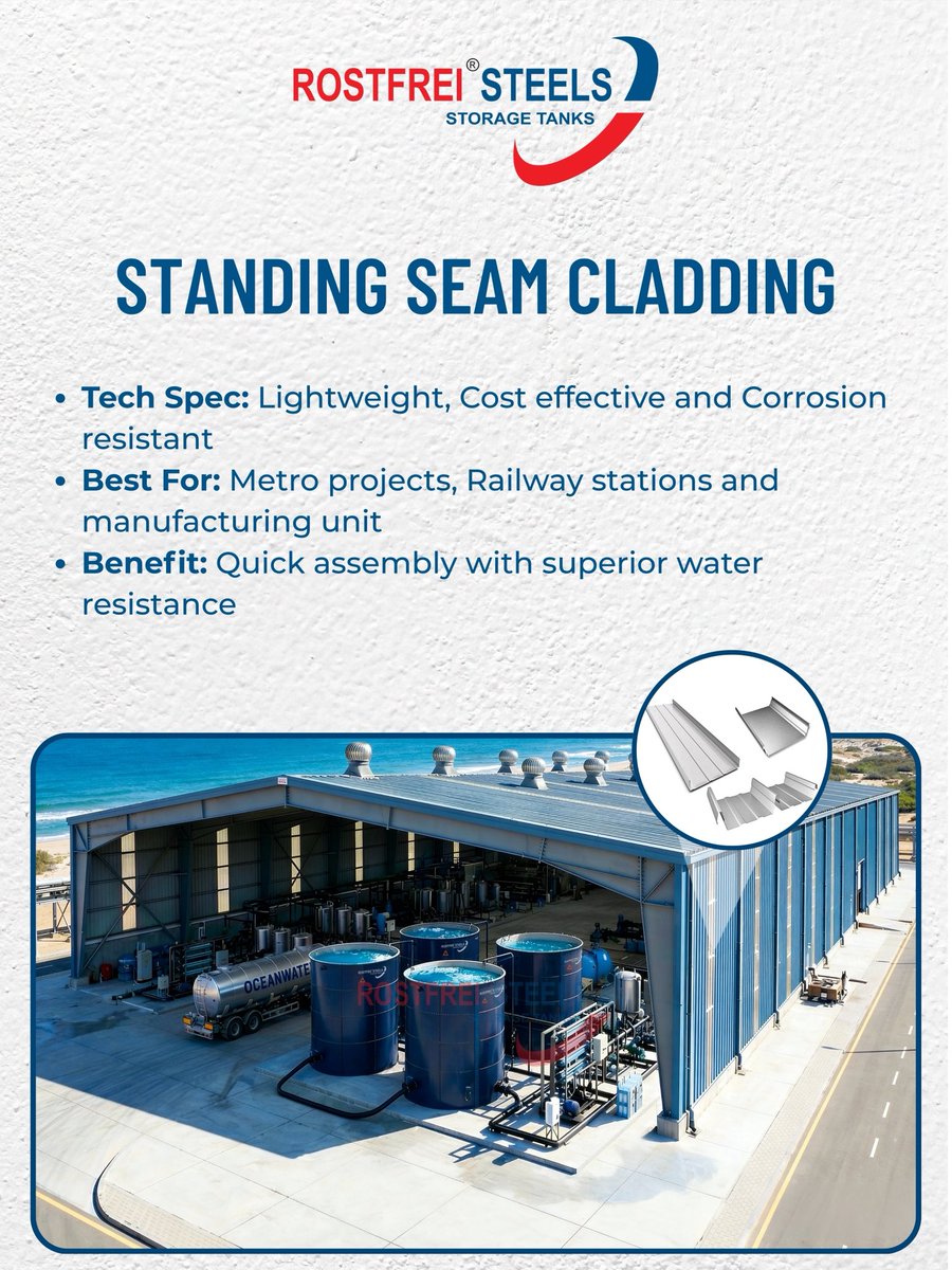 SteelRostfrei's tweet image. Selecting the right cladding is crucial for the performance, durability, and efficiency of your PEB structure.

📞 Call: +91-8447027003
🌐 Website: rostfreisteels.com

#RostfreiSteels #CladdingSolutions #PEBConstruction #IndustrialBuildings #RoofingSystems #Engineering