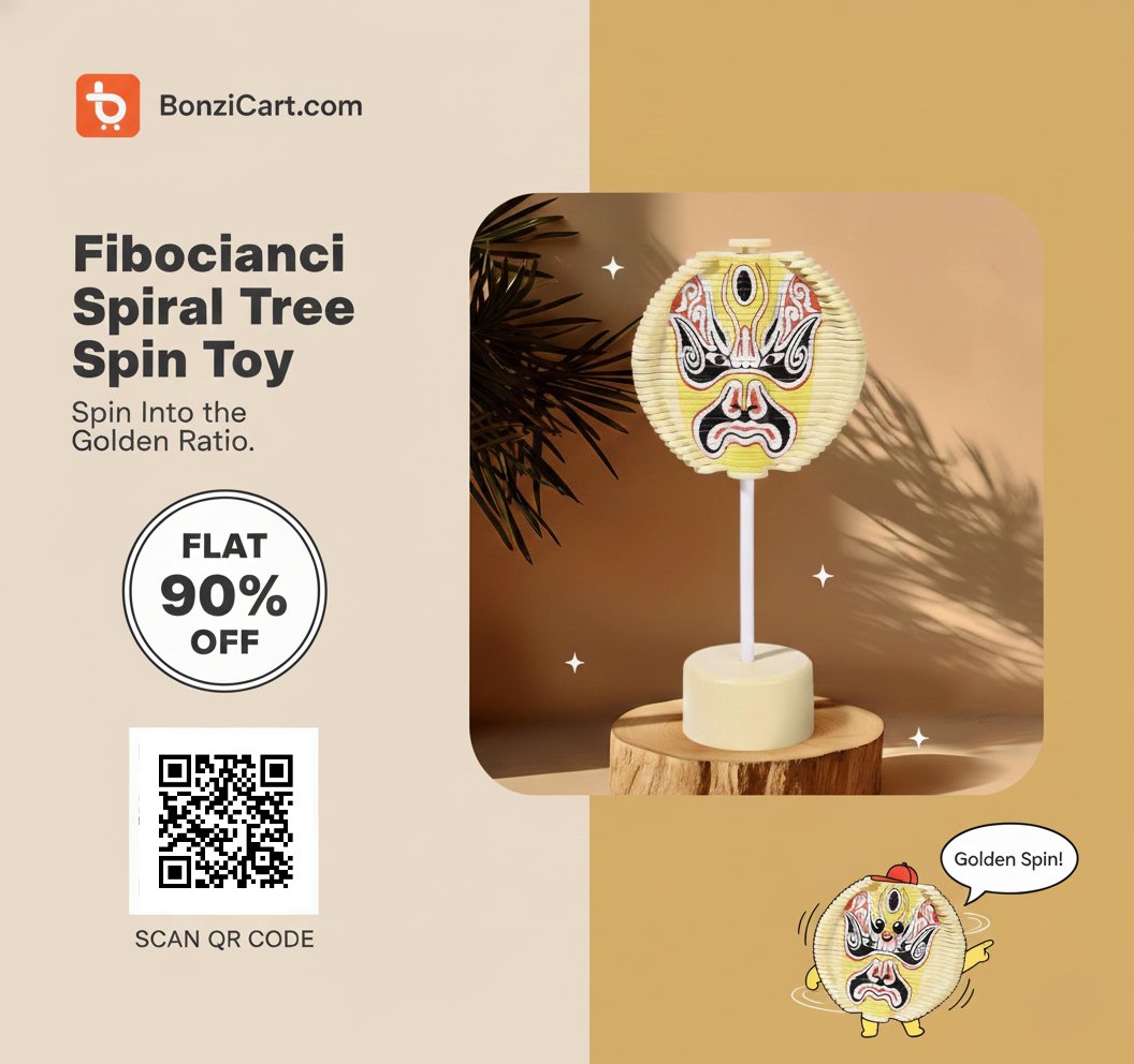 BonziCart's tweet image. The Fibonacci Spiral Tree Spin Toy is here to steal the spotlight! 🌪️🎶😈
Creative turnaround motion, devil boy mask design &amp;amp; pure stress-relief vibes.
Aesthetic • Fun • Addictive 🍭✨
Now trending on Bonzicart!
#FibonacciSpinToy #CreativeToys #DecompressionToy #bonzicart