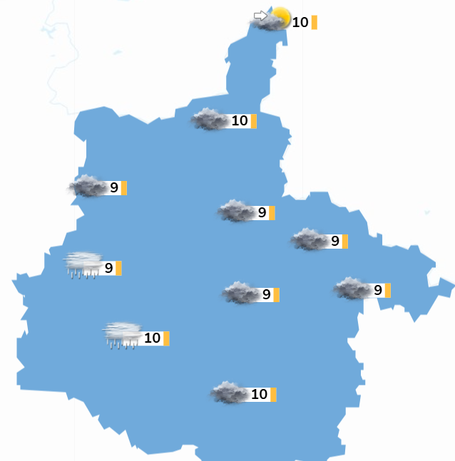 Bonjour, des brumes et des brouillards, de l'humidité, des nuages bas, c'est l'ambiance du jour sur la Champagne, avec des T° qui restent douces, de 7 à 11° en moyenne. 
<a href="/RADIO8ARDENNES/">RADIO8</a>