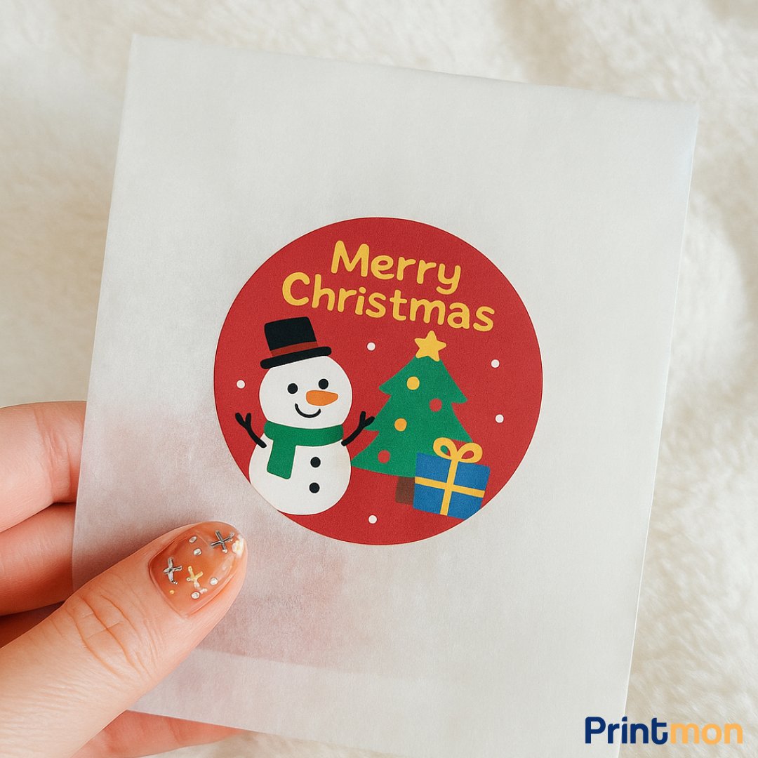 printmon_jp's tweet photo. クリスマスのちょっとした贈りものに気持ちをそっと添えてくれるステッカー🎁💫

雪だるまやツリーのほっこりデザインで、
ラッピング袋に貼るだけで一気に季節感アップ⛄🌲

手づくりお菓子やプチギフトにもぴったりです✨

#プリントモン #ステッカー #クリスマス
#ハンドメイド https://t.co/yZj1thEDrF