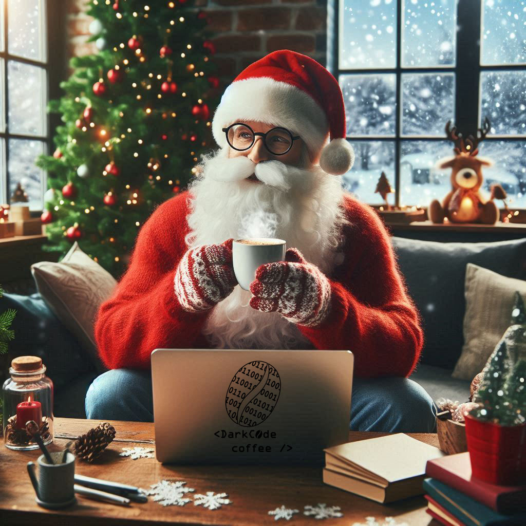 DarkCodeCoffee's tweet photo. 🎅 2 days to Christmas! Even our IDE wants a break.
Thankfully DarkCode Coffee never crashes.
 # TODO: Wrap presents, not code.
#darkcodecoffee #xmas #Christmas #christmastime #christmasvibes #smallbiz #smallbusiness #coffee #coffeelovers #coffeebreak #coffeetime #coffeelover https://t.co/S39RdkRmgS
