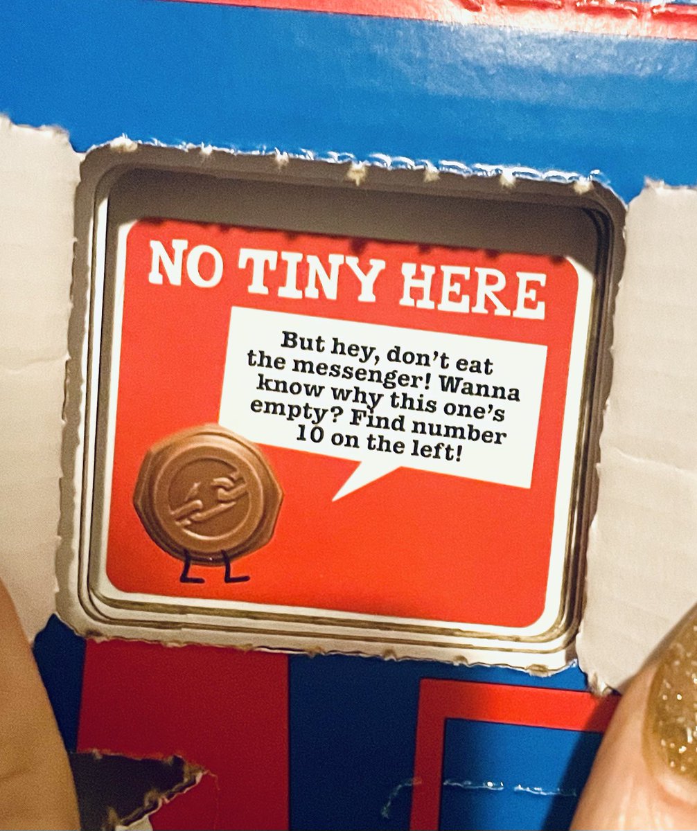 IHateNYT's tweet image. Day 10 of this chocolate advent calendar was left purposely empty to raise awareness of injustice in the chocolate industry #wokeness #annoying