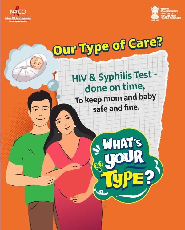 MoHFW_INDIA's tweet photo. Timely HIV and Syphilis testing keeps both mother and baby safe. Ensure early screening for a healthy start.
#ThisIsMyType
#HIVAwareness https://t.co/wFzWQUJce0