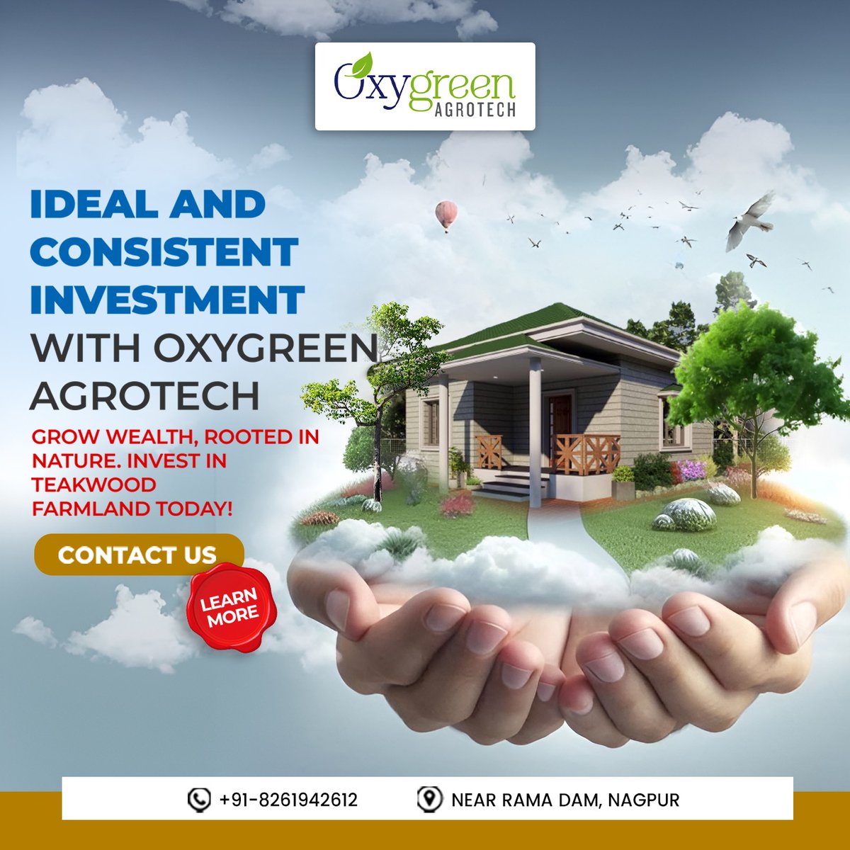 OxygreenAgrotec's tweet image. Nature gives the best returns! 🌿💰
Own your Teakwood farmland &amp;amp; watch your wealth grow season by season. ✨🌳
📞𝐂𝐨𝐧𝐭𝐚𝐜𝐭 𝐔𝐬: 𝟖𝟐𝟔𝟏𝟗𝟒𝟐𝟔𝟏𝟐
🌐 oxygreenagrotech.com 
#BookNow #OxyGreenAgrotech #GreenReturns #TeakwoodEstate #GrowWithUs #nagpur #oxygreen
