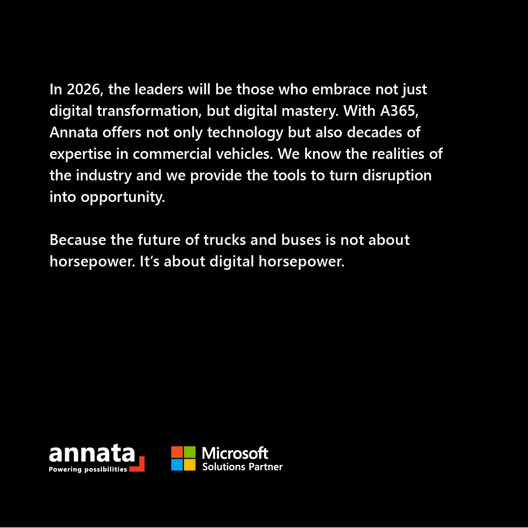 2026 will reward the smartest not the biggest. From digital uptime to Vehicles-as-a-Service, discover the shifts transforming #commercialvehicles. Dive into the insights in this blog: annata.net/industry-shift… #bus #A365