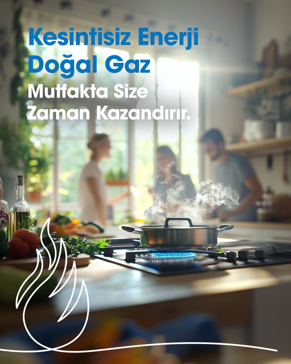 Doğal gazın kesintisiz enerjisiyle mutfakta hız sizden yana! Zamandan tasarruf ederek sevdiklerinize daha çok vakit ayırın.