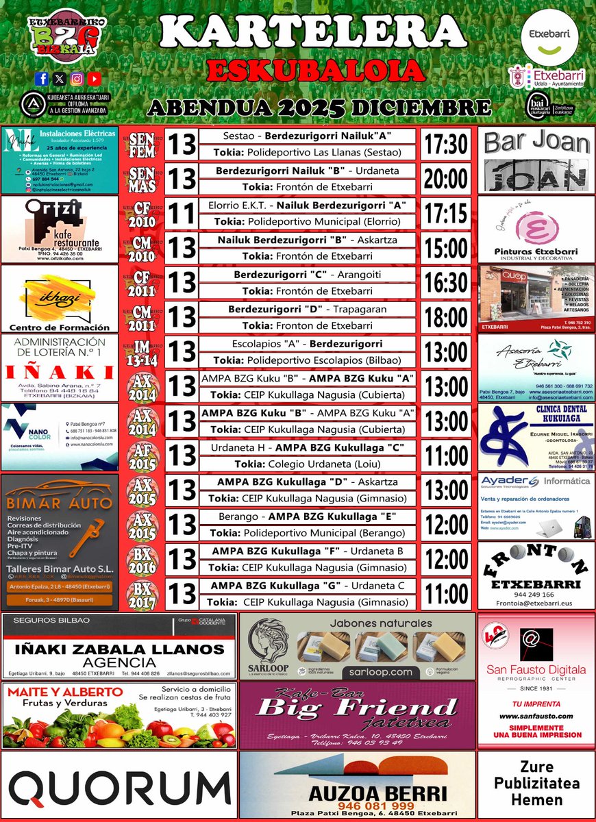 Eskubaloia disfrutatu nahi? Hemen asteburuko aukerarik onena. 📅✏️🤾🏼‍♂️

Quieres disfrutar del balonmano? Aqui tienes la mejor opción del fin de semana.📅✏️🤾🏼‍♂️

#taupadaberdea #harrobia #berdezurigorritrakatra <a href="/IgeElkar/">AMPA ELKAR IGE KUKULLAGA</a> <a href="/EtxebarriBizi/">Etxebarri Bizi</a> <a href="/fvbm/">fvbm/bef</a> <a href="/BimarAuto/">Talleres Bimar Auto S.L.</a> bzg.eus